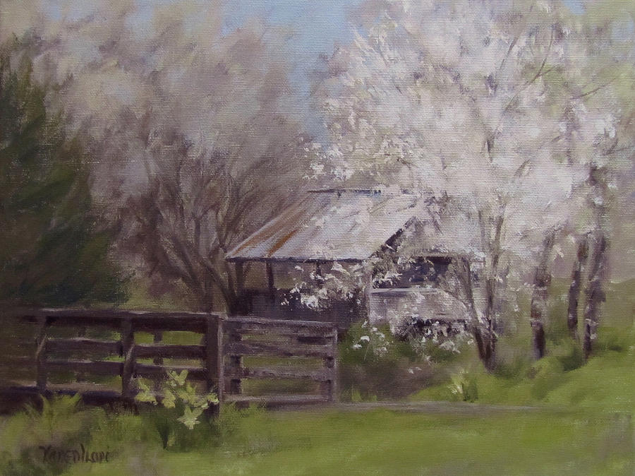Old Farm Spring Painting by Karen Ilari