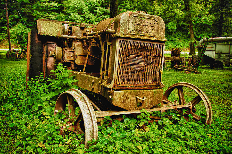 Vintage Photograph - Old Farm Tractor by Sebastian Musial