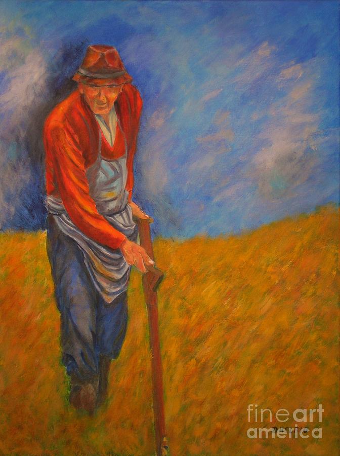 Old Farmer Michel Painting by Dagmar Helbig