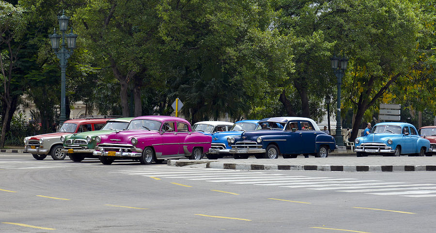 Old Fashioned Cars in Downtown Havana Cuba Photograph by Brian Kamprath