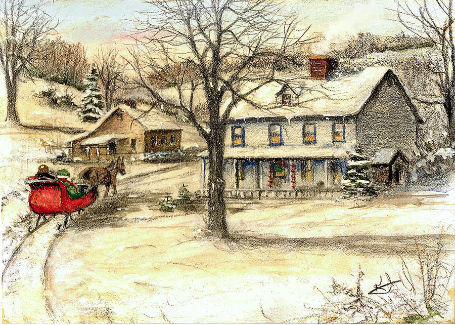 Christmas Painting - Old Fashioned Christmas by C Keith Jones