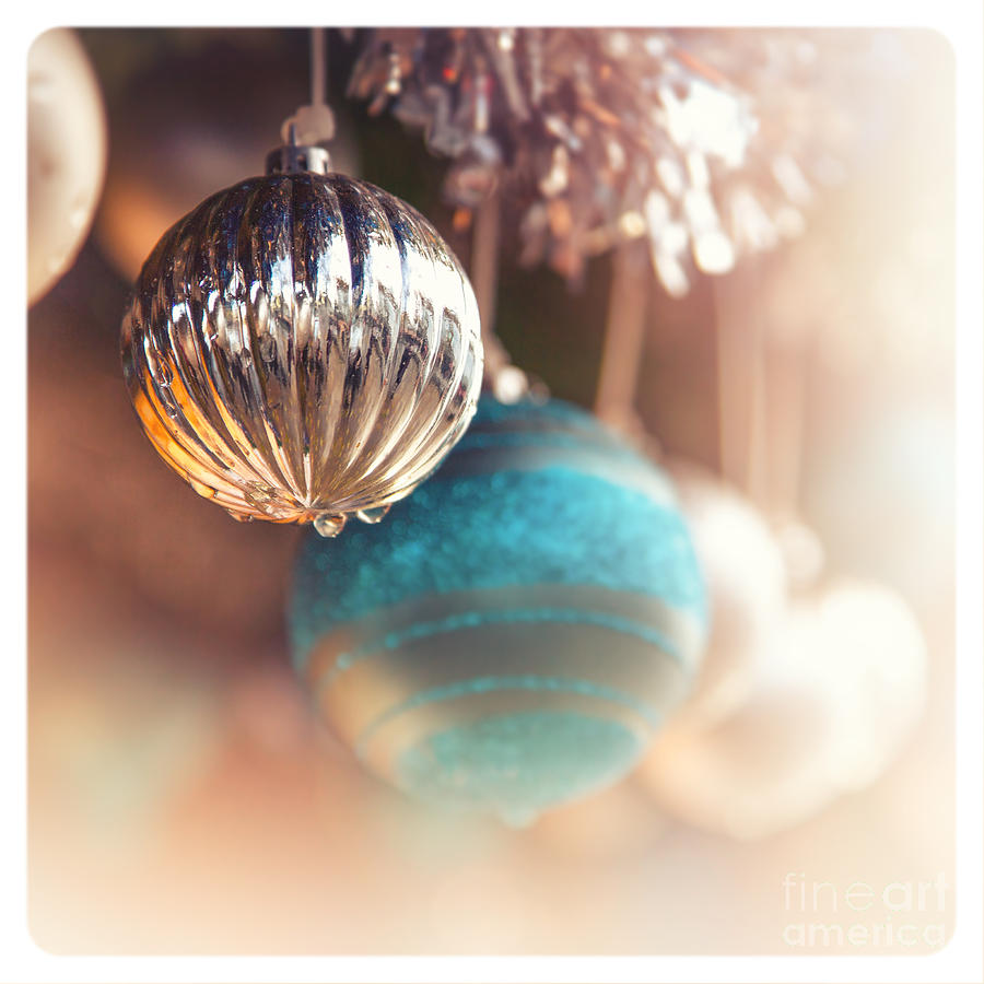 Vintage Photograph - Old-fashioned Christmas decorations by Jane Rix