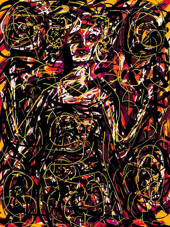 Abstract Digital Art - Old Fashioned Lady by Rachel Scott