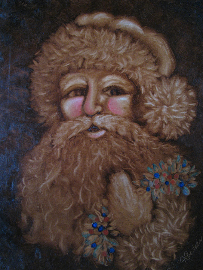 Christmas Painting - Old Fashioned Santa by Collette Bortolin