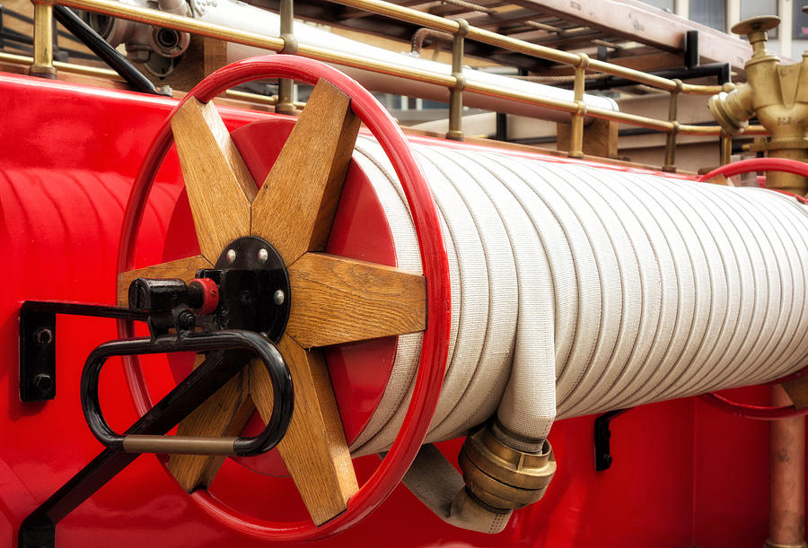 Old fire hose - red fire truck Photograph by Matthias Hauser