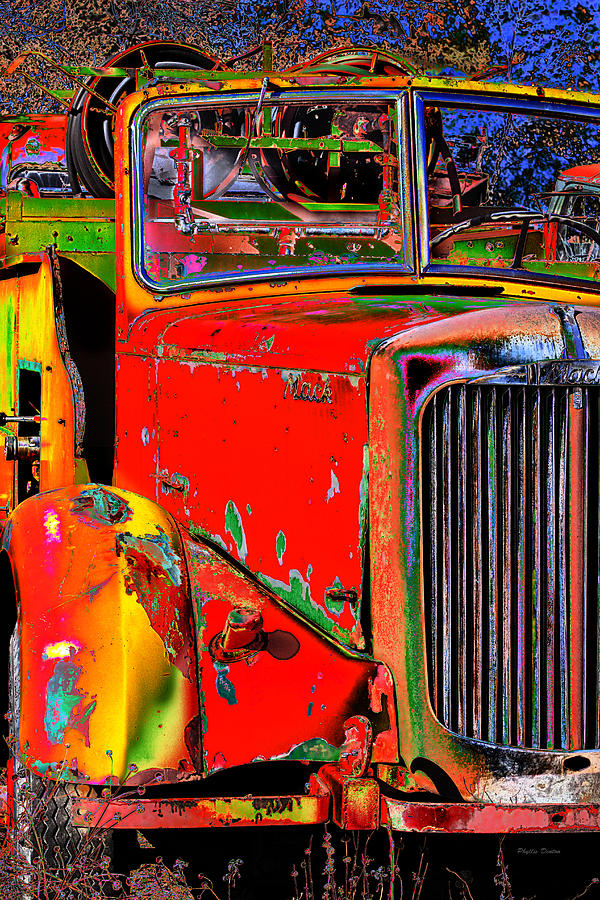 Old Fire Truck Pop Art Photograph by Phyllis Denton