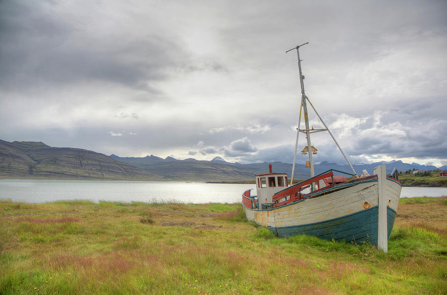 Old Fishing Boat Aground Photograph by Grant Faint