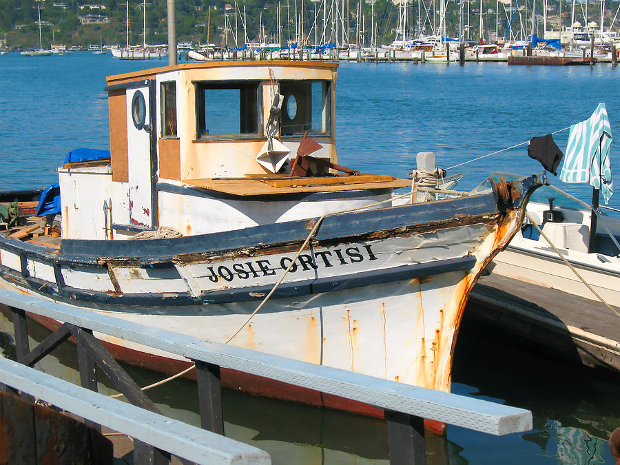 Old Fishing Boat in Sausalito Photograph by Connie Fox - Fine Art America