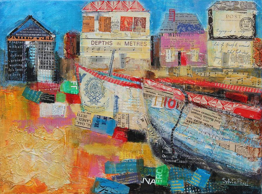 Old Fishing Boats; 2013, Acrylicpaper Collage Photograph by Sylvia Paul