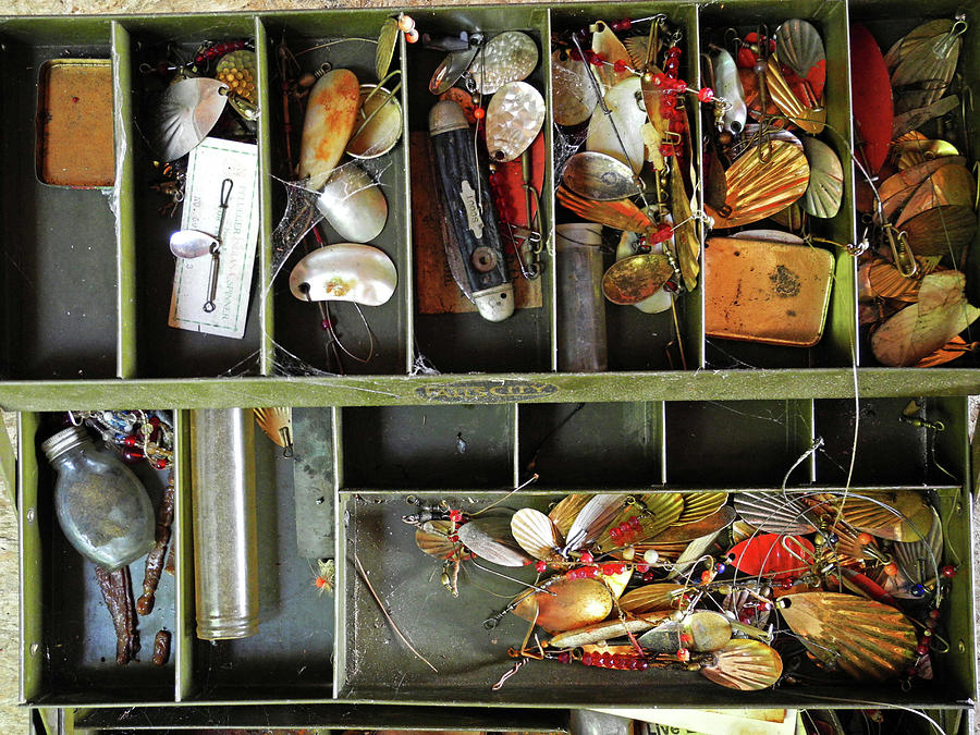 Old Fishing Tackle Box Is Filled by John Orcutt