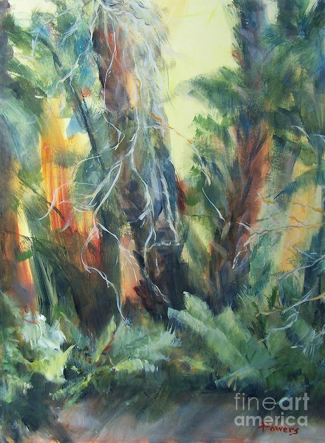 Green Painting - Old Florida by Mary Lynne Powers