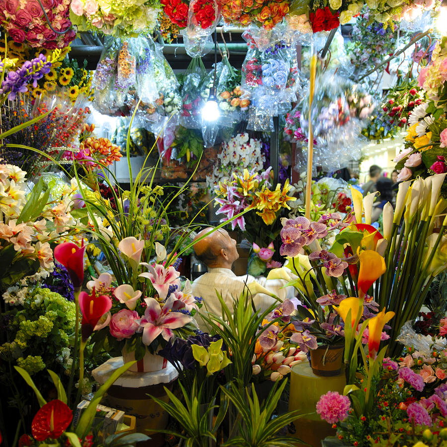 Old Flower Vendor Photograph by Martin Llado Pixels