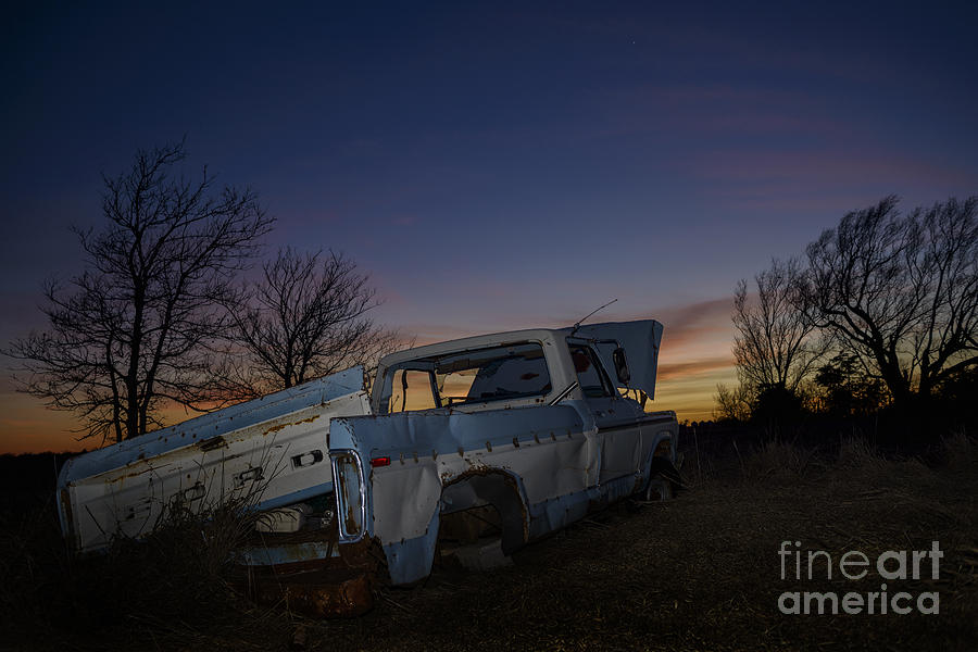 Old Ford Pickup at Sunset Photograph by Art Whitton