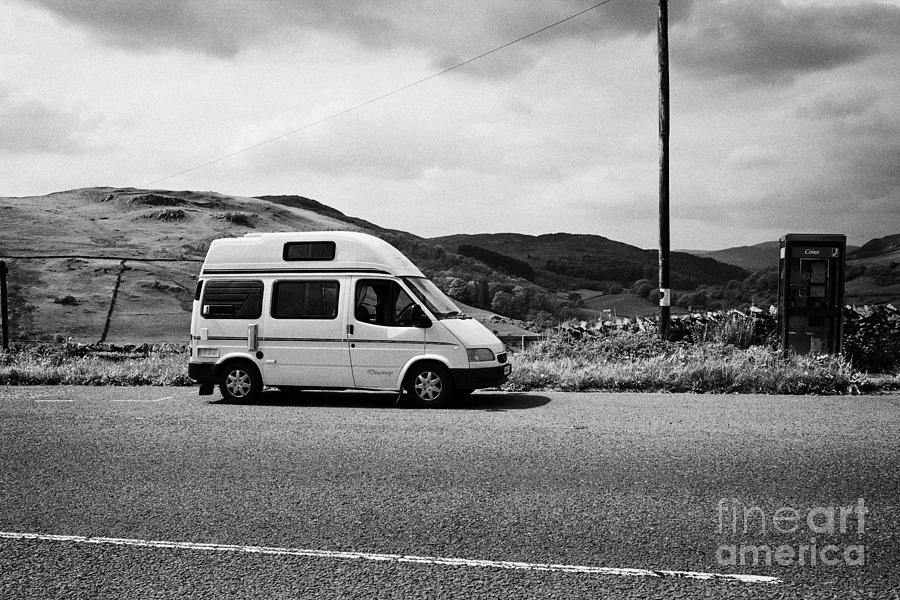 Space Photograph - Old Ford Transit Campervan Parked In Layby On The A6 Longsleddale Valley Cumbria Uk by Joe Fox