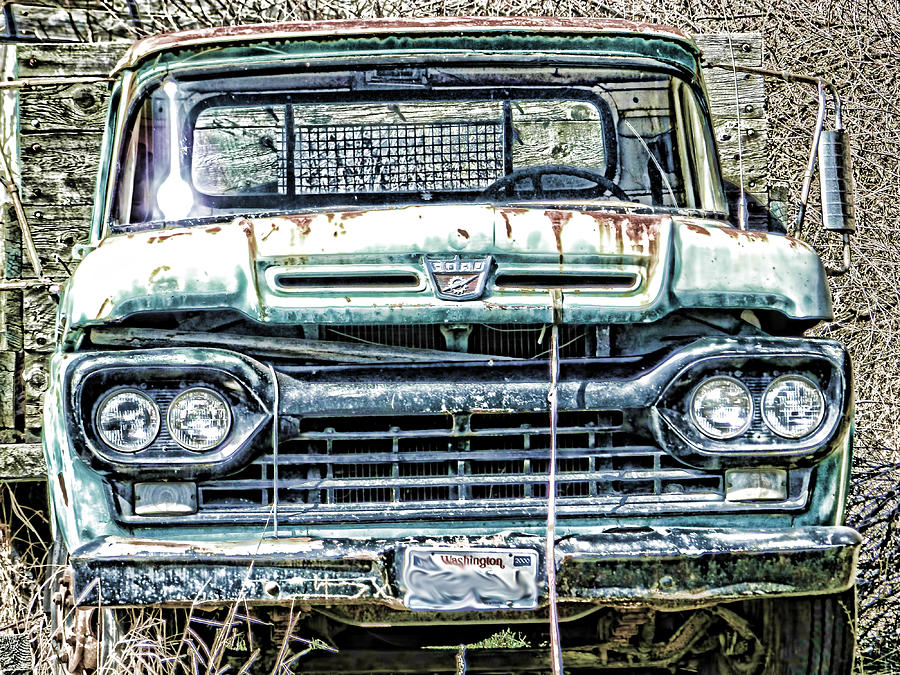 Old Ford Truck  Digital Art by Cathy Anderson  Photograph by Cathy Anderson