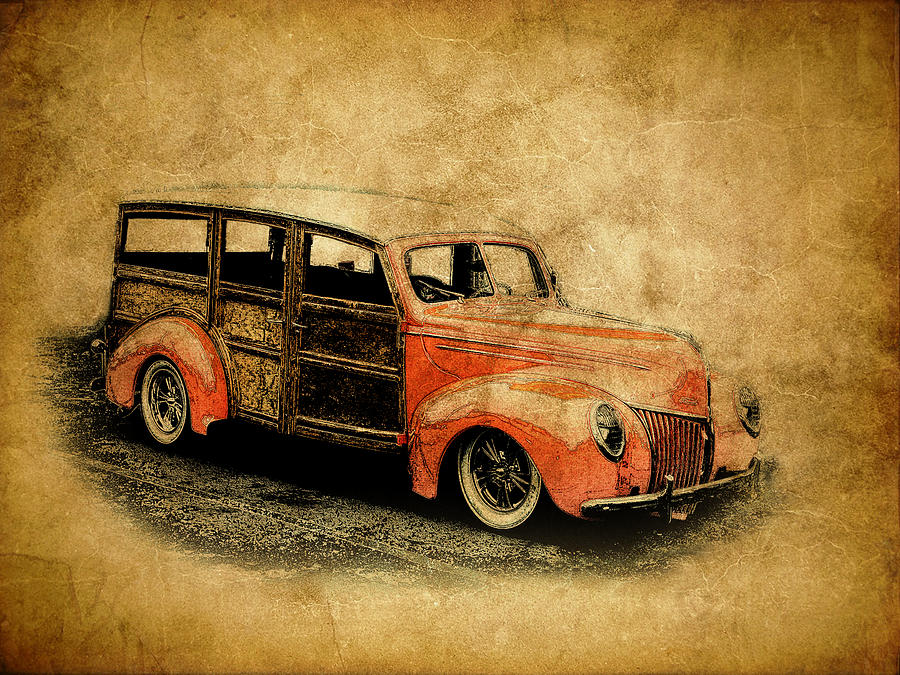 Vintage Photograph - Old Ford Woody by Steve McKinzie