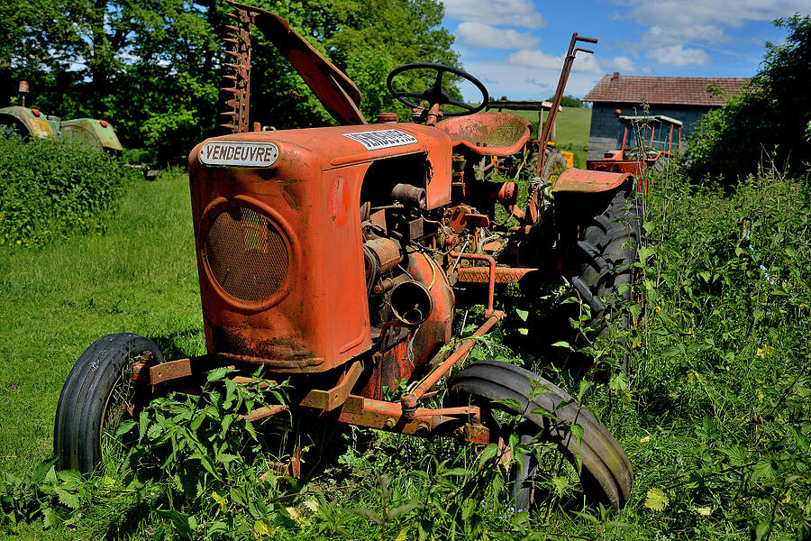 Old Tractor Photograph - old french tractor Vendeuvre by Patrick Pestre Old Tractor Photograph - old french tractor Vendeuvre by Patrick Pestre
