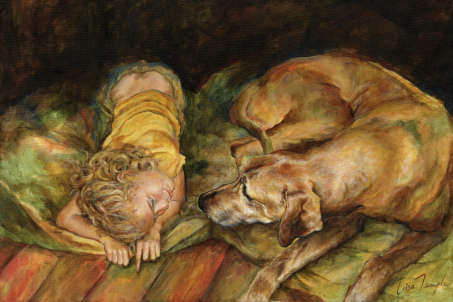 Dog Painting - Old Friend by Leisa Temple