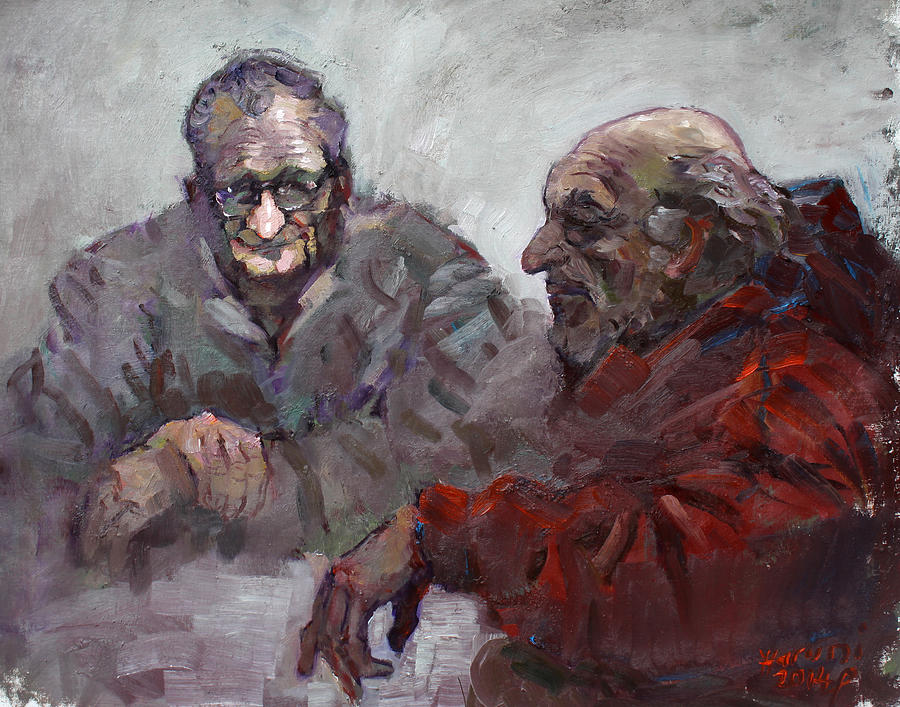Portrait Painting - Old Friends by Ylli Haruni