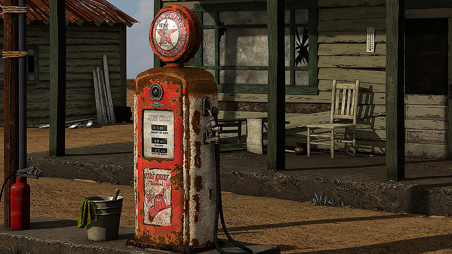 Old Gas Pump Digital Art by Marvin Blaine