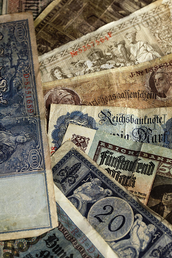 Deutsche Mark Photograph - Old German money by Falko Follert