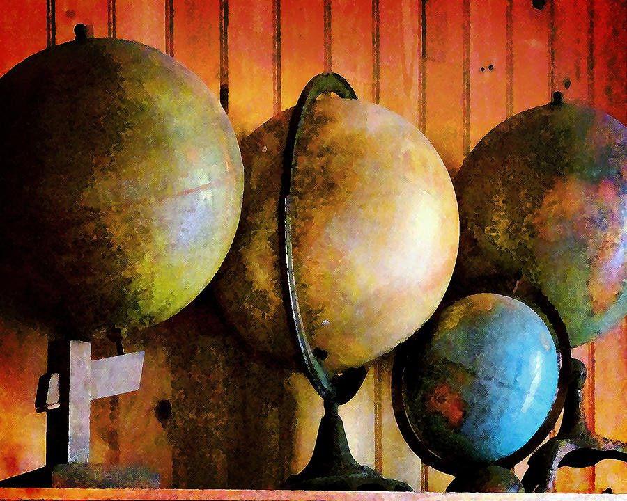 Old Globes Photograph by Timothy Bulone