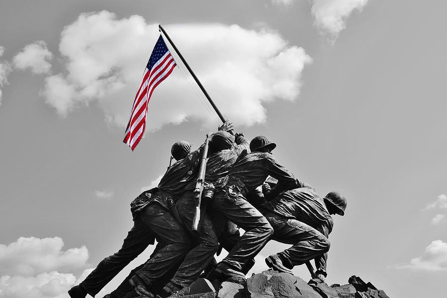 Old Glory at Iwo Jima Photograph by Jean Goodwin Brooks
