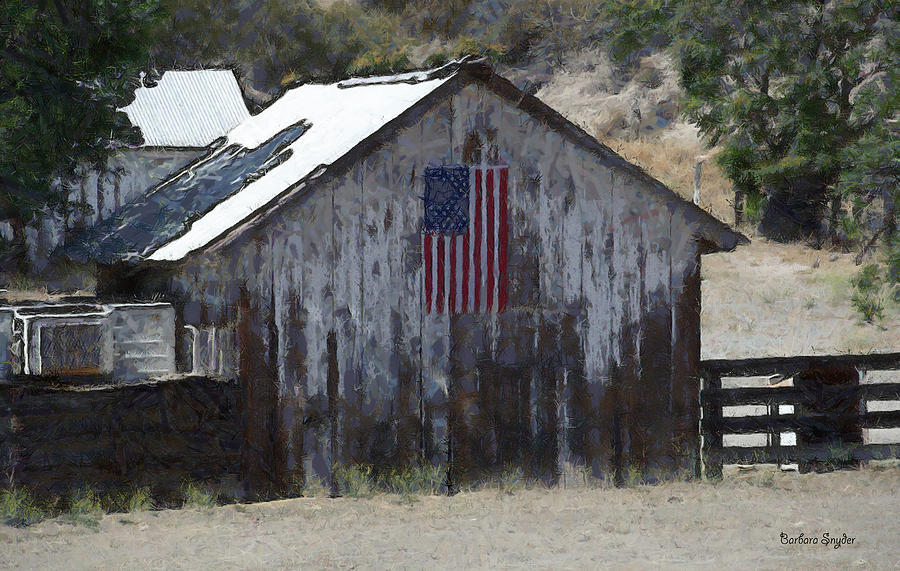 Old Glory Barn Digital Photograph by Barbara Snyder