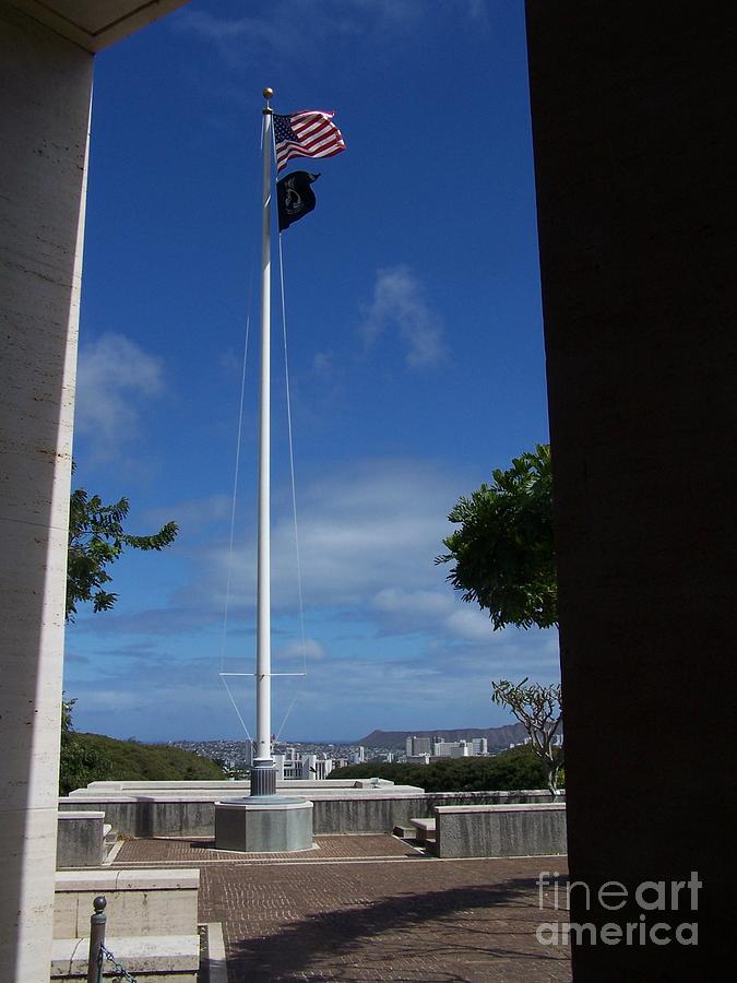 Old Glory over Hawaii Photograph by Brigitte Emme