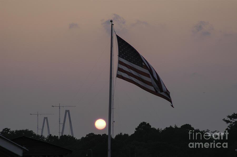 Old Glory Sunset Diamonds Photograph by Dale Powell