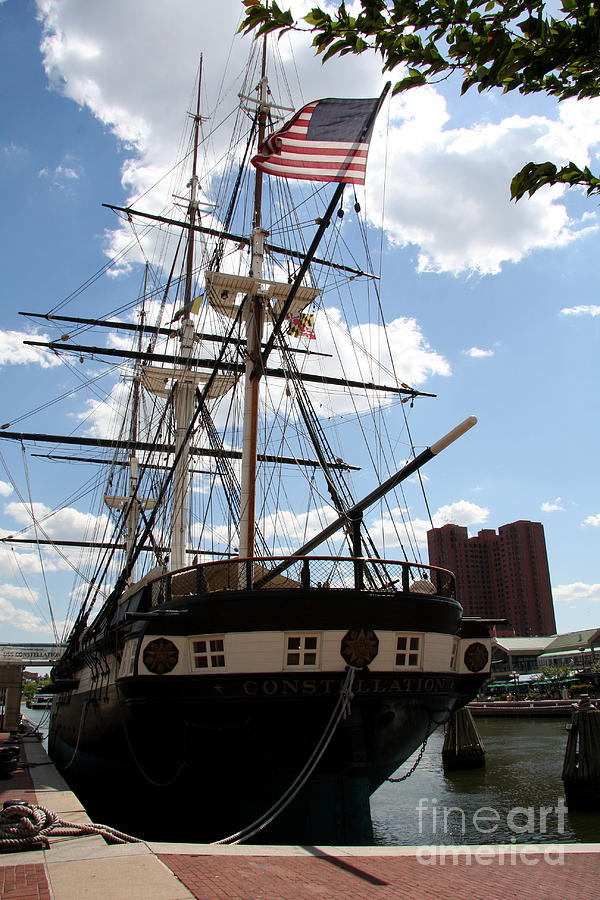 Baltimore Photograph - Old Glory - USS Constellation by Christiane Schulze Art And Photography