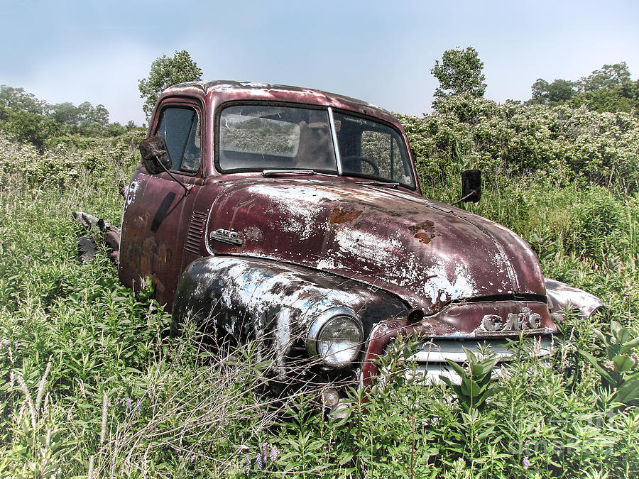 Vintage Photograph - Old GMC Truck by Olivier Le Queinec
