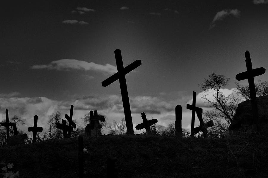 Old Graveyard at Dusk Photograph by Nadalyn Larsen