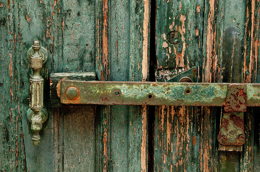 Old Green Door Venice Italy Photograph by Xavier Cardell