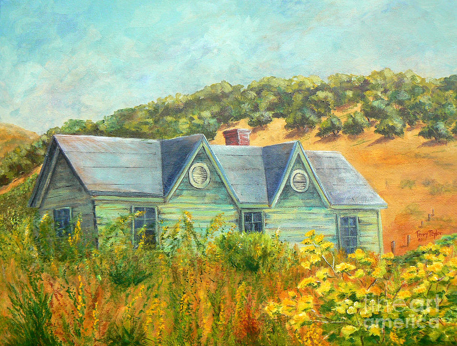 Old Green House on the Hill Painting by Terry Taylor