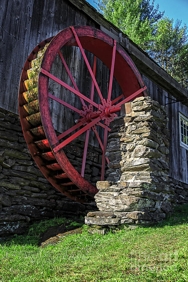 Vintage Photograph - Old Grist Mill Vermont by Edward Fielding