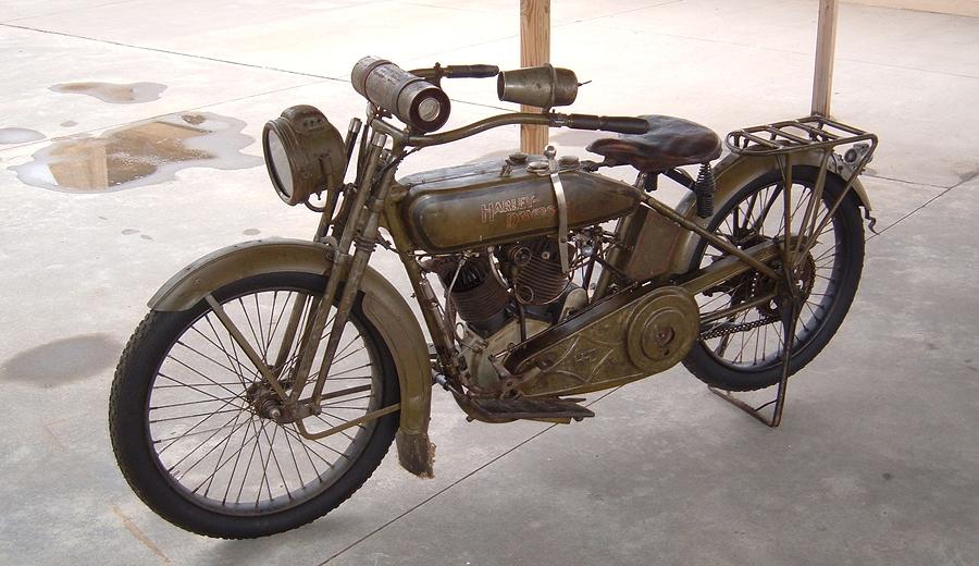 Old Harley Davidson Motorcycle Photograph by R K