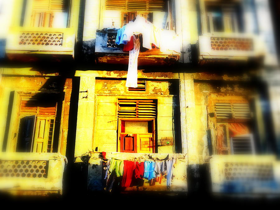 Old Havana Cuba Laundry Photograph by Funkpix Photo Hunter