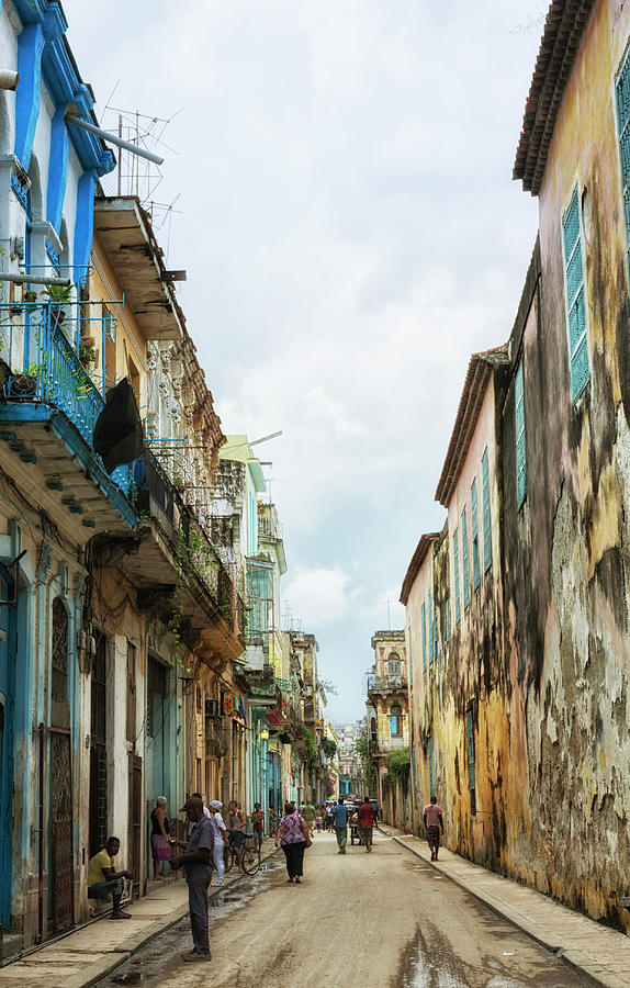 Old Havana, Cuba, Street After Rain Photograph by Elisabeth Pollaert Smith