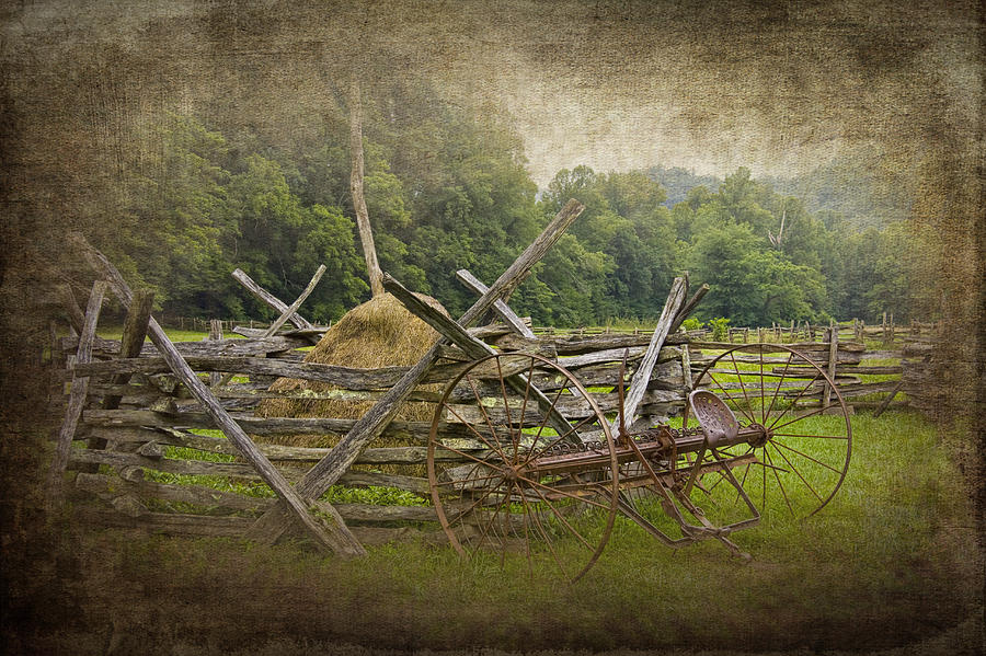 Old Hay Rake on a Farm Photograph by Randall Nyhof