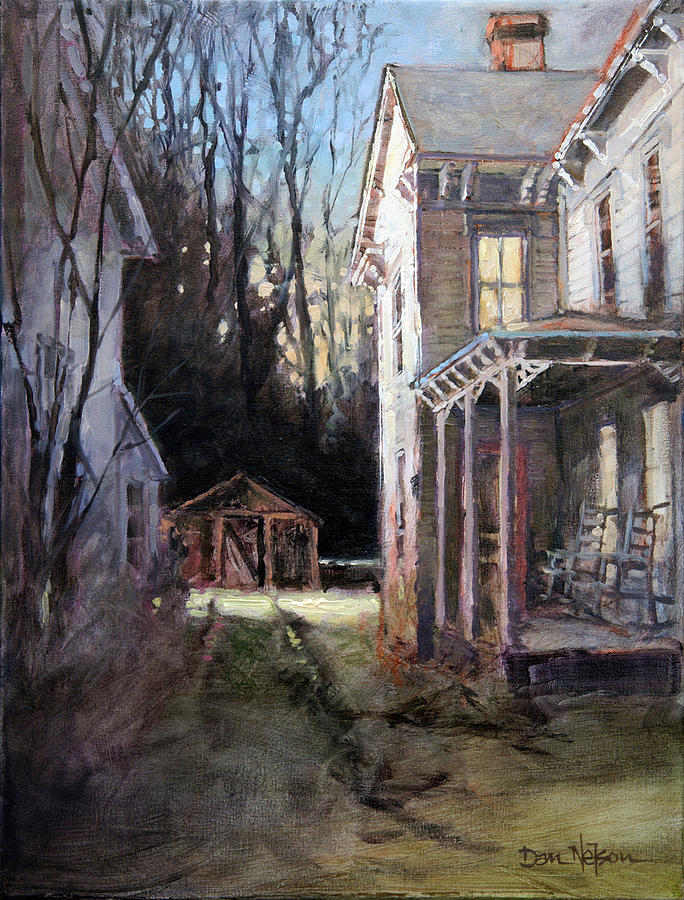 Old Home Place in Winter Painting by Dan Nelson