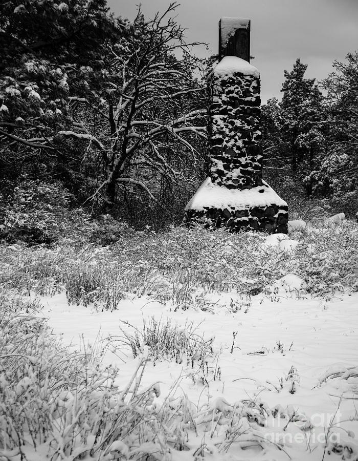 Chimney Photograph - Old Homestead A3025 by Stephen Parker