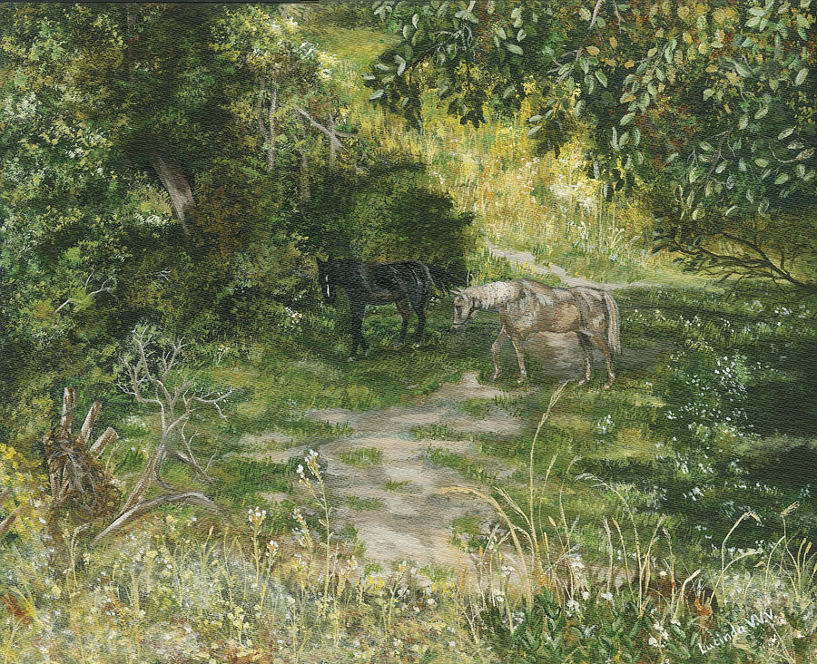 Old Horses Painting by Lucinda VanVleck