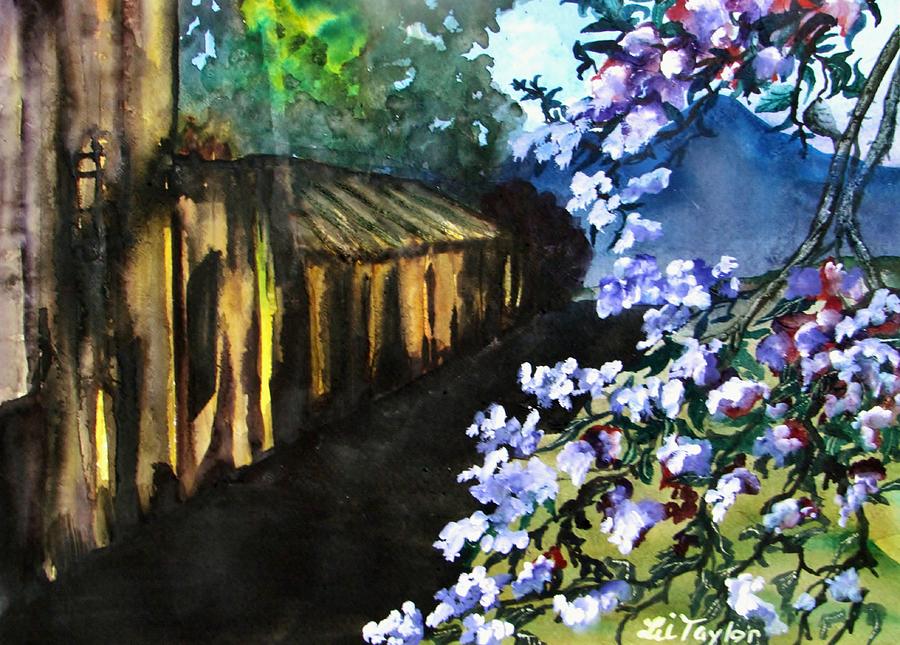 Flower Painting - Old House and New Flowers by Lil Taylor