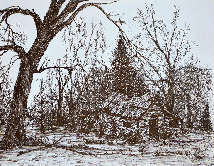 Old house landscape pencil drawing by hal100 on DeviantArt