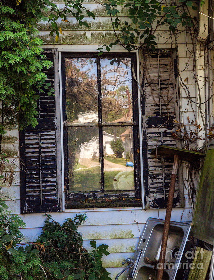 Broom Photograph - Old House Window by Iris Richardson