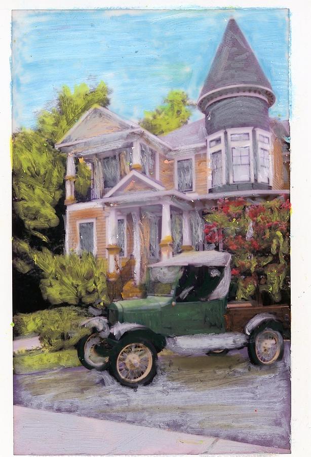 Old House With Antique Car Painting by Jerry Poscovsky - Fine Art America