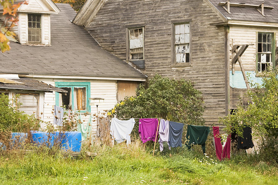 Clothing Photograph - Old House With Laundry by Keith Webber Jr