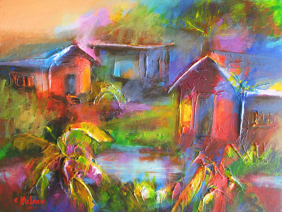 Old Houses Painting by Cynthia McLean
