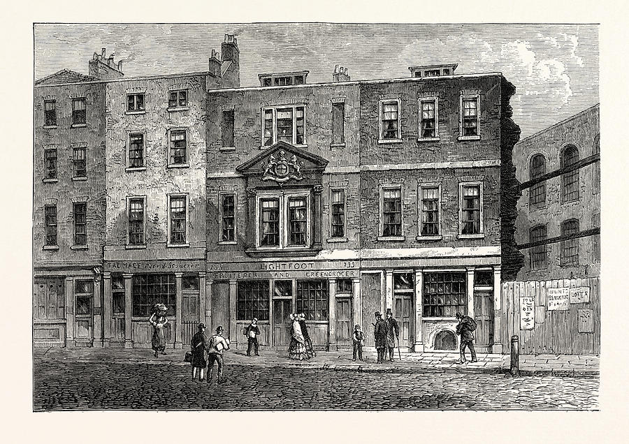 Old Houses In Fetter Lane West Side Near The Record Office Drawing By 